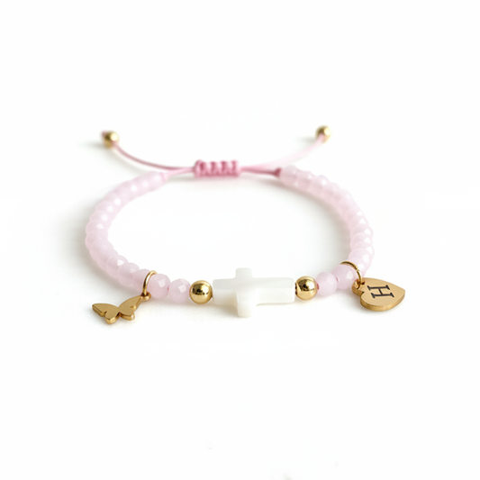 Personalized Cross Bracelet with Initial | Christian Faith Bracelet