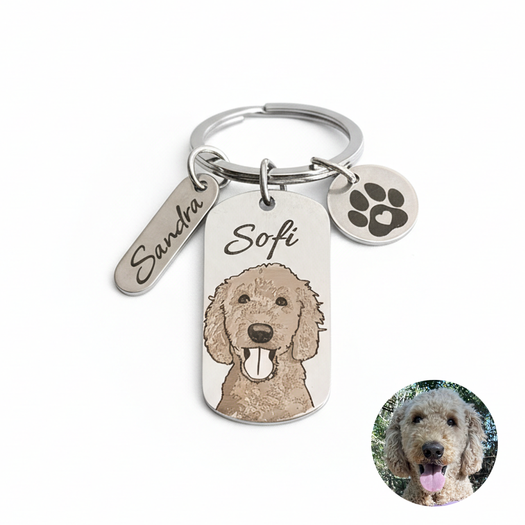 Custom Engraved Pet Keychain | Model 02