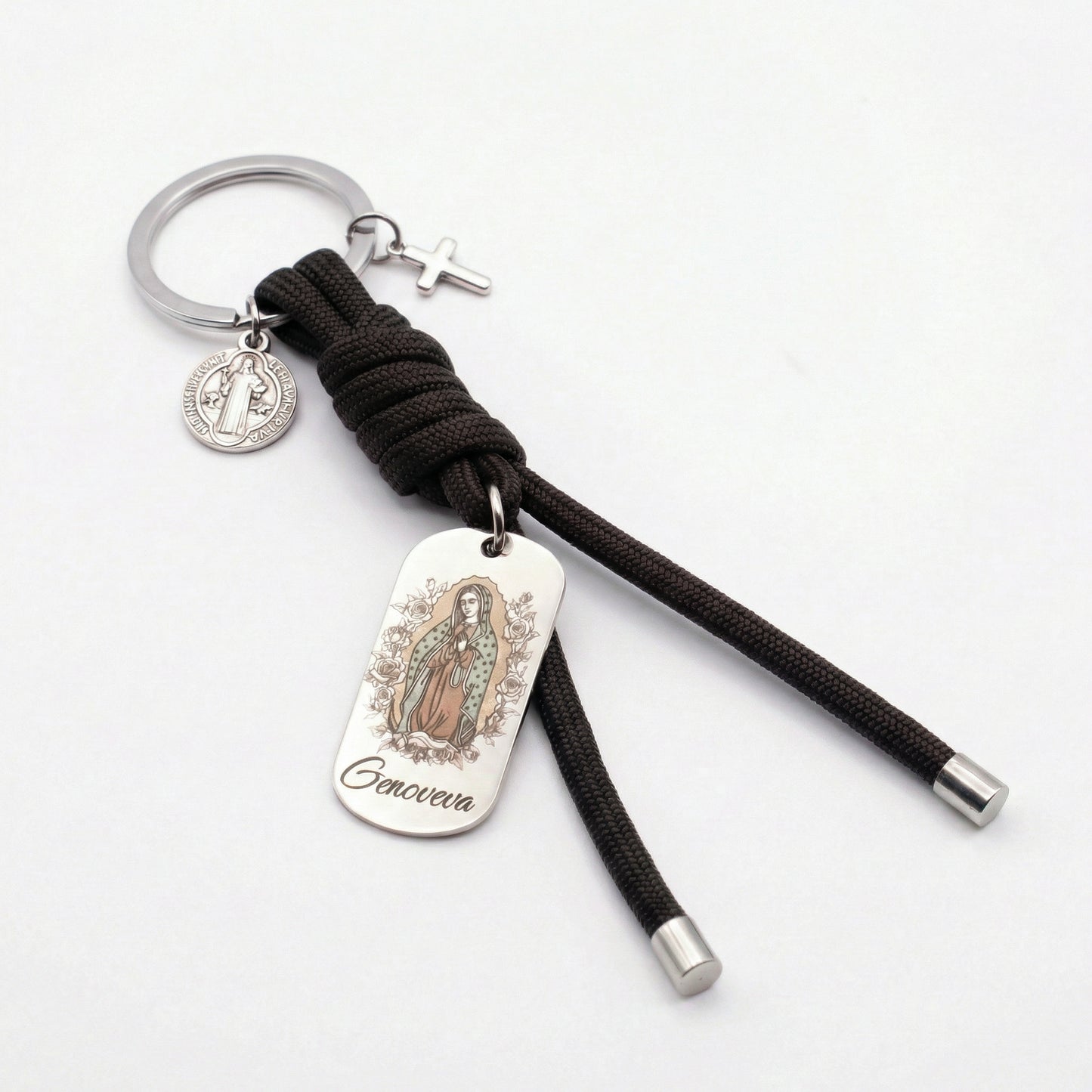 Virgen de Guadalupe Personalize Keychain Color Engraved