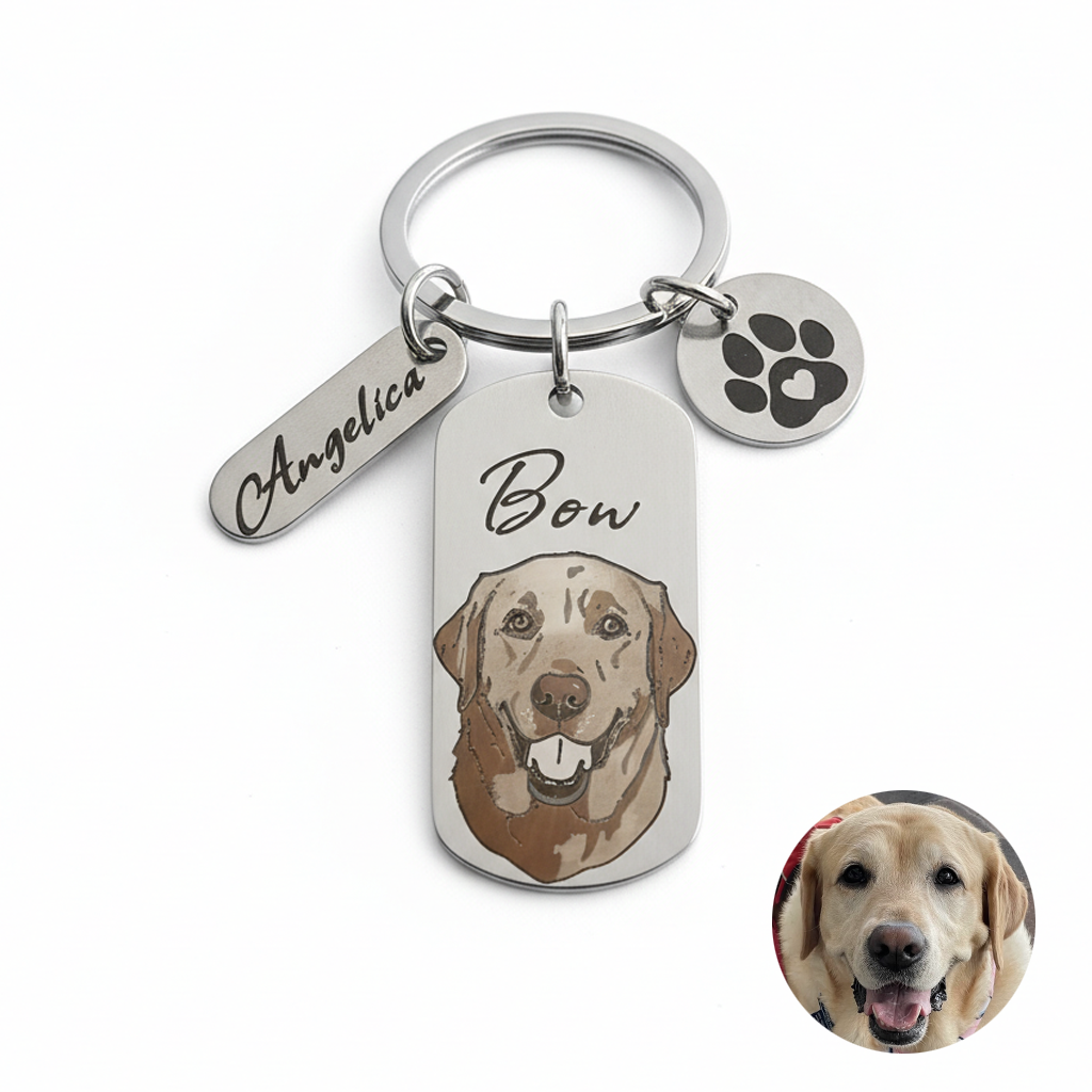 Custom Engraved Pet Keychain | Model 02
