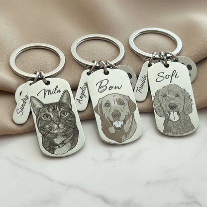 Custom Engraved Pet Keychain | Model 02