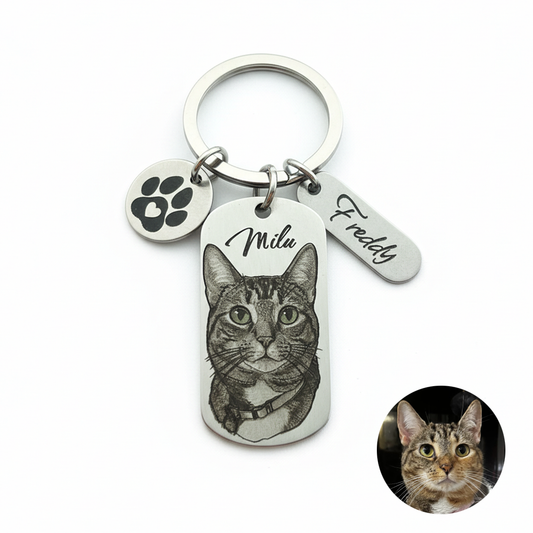Custom Engraved Pet Keychain | Model 02