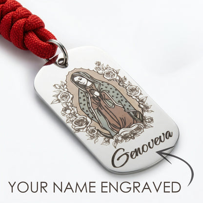 Virgen de Guadalupe Personalize Keychain Color Engraved