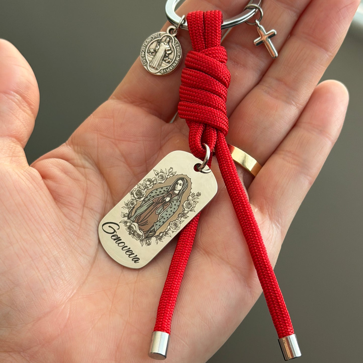 Virgen de Guadalupe Personalize Keychain Color Engraved