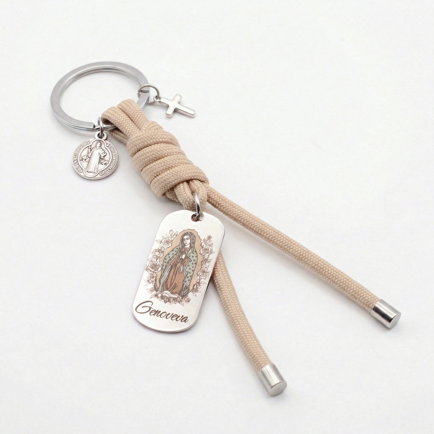 Virgen de Guadalupe Personalize Keychain Color Engraved